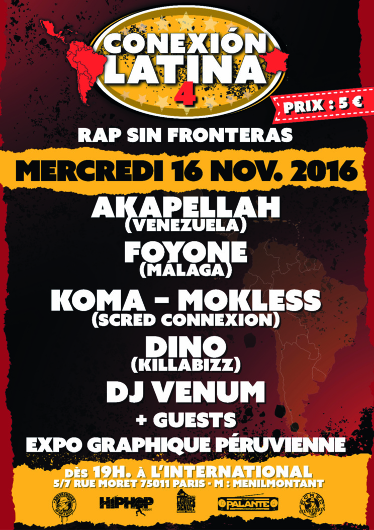 Soirée 'Conexión Latina #4' à Paris le 16 novembre 2016