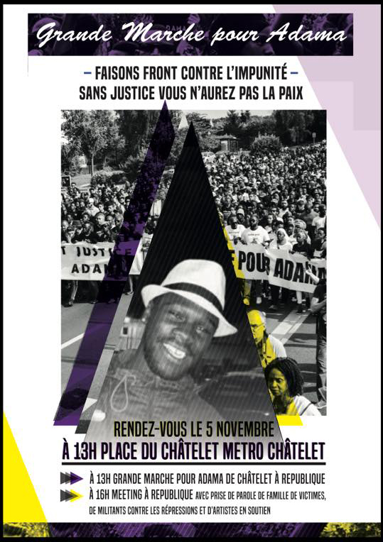 Grande marche pour Adama Traoré le 05 novembre 2016 à Paris Grande marche pour Adama Traoré le 05 novembre 2016 à Paris