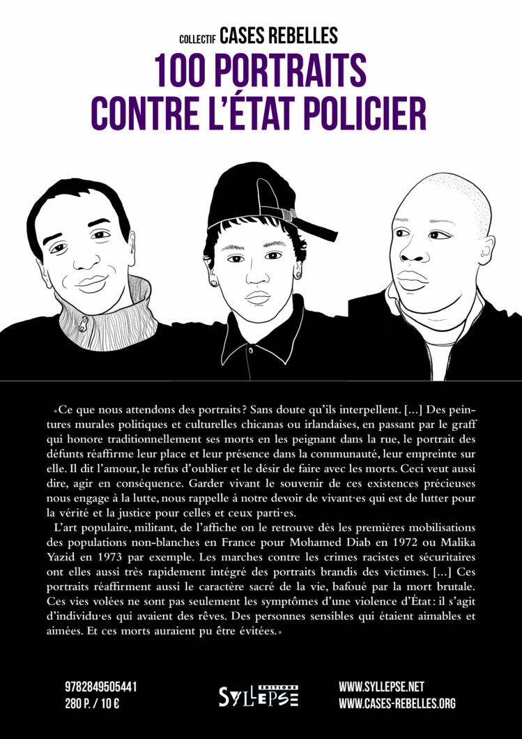 Sortie du livre "100 portraits contre l'état policier" du collectif Cases rebelles Sortie du livre "100 portraits contre l'état policier" du collectif Cases rebelles