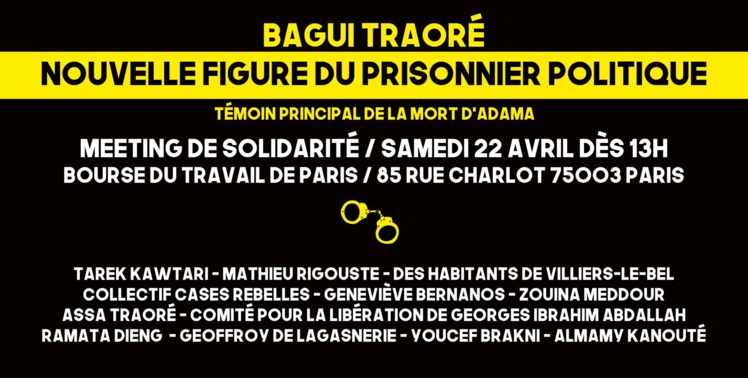 Meeting "Bagui Traoré, nouvelle figure du prisonnier politique" le 22 avril 2017 à Paris