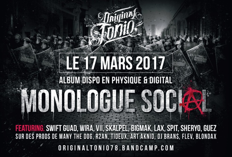 Premier album d'Original Tonio "Monologue social" disponible en CD & Digital
