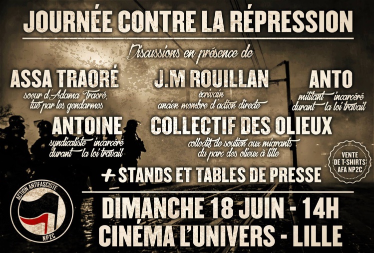 "Journée contre la répression" le 18 juin 2017 à Lille