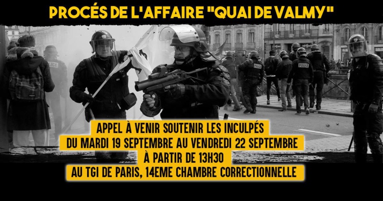 Procès de l'affaire "Quai de Valmy" du 19 au 22 septembre 2017