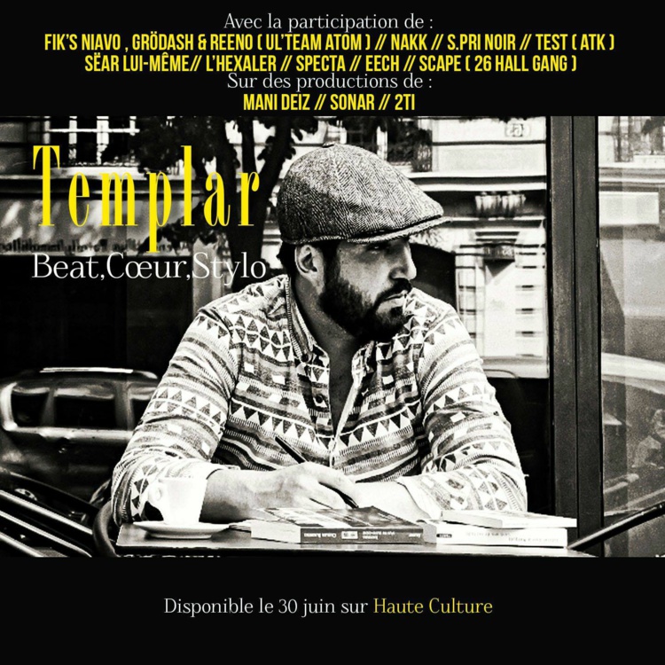 Mixtape de Templar "Beat, cœur, stylo" disponible en libre téléchargement