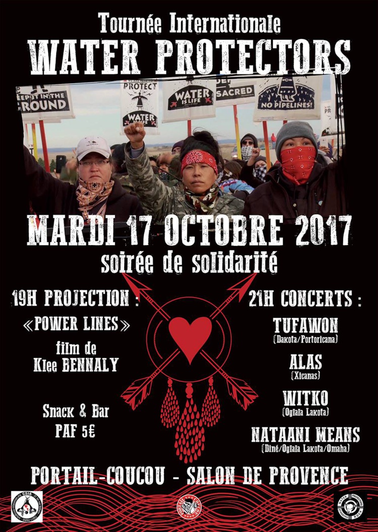 Tournée européenne "Decolonize America ! Water is Life Tour" en octobre et novembre 2017