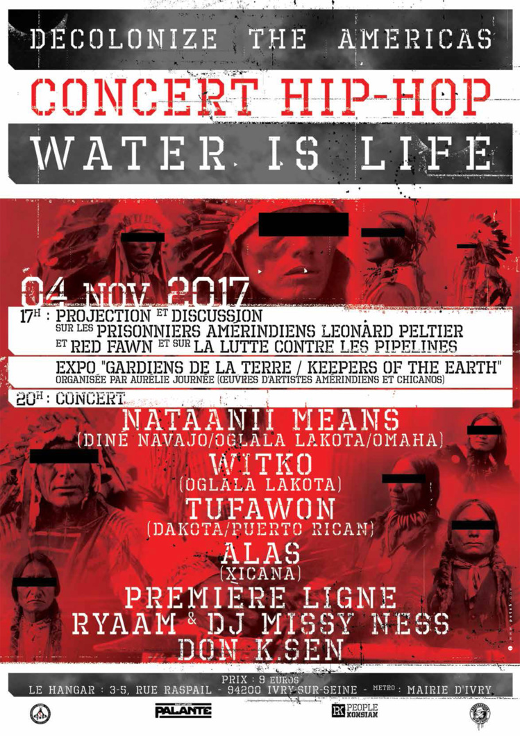 Tournée européenne "Decolonize America ! Water is Life Tour" en octobre et novembre 2017