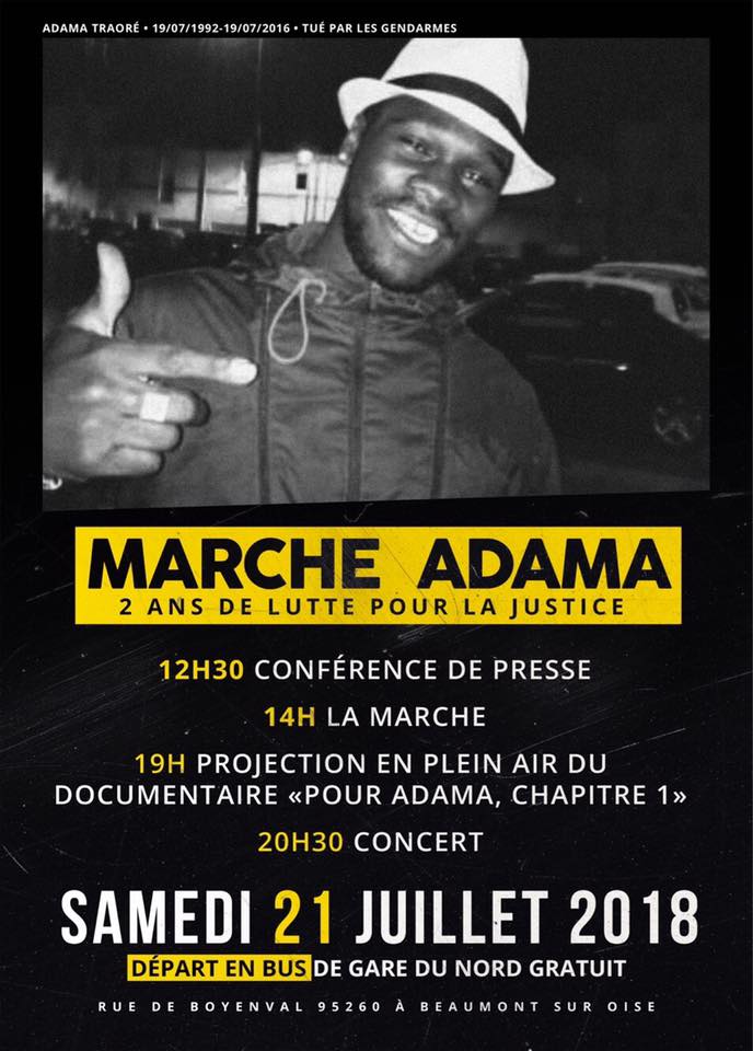 "Marche Adama - 2 ans de lutte pour la justice" le 21 juillet 2018 à Beaumont-sur-Oise