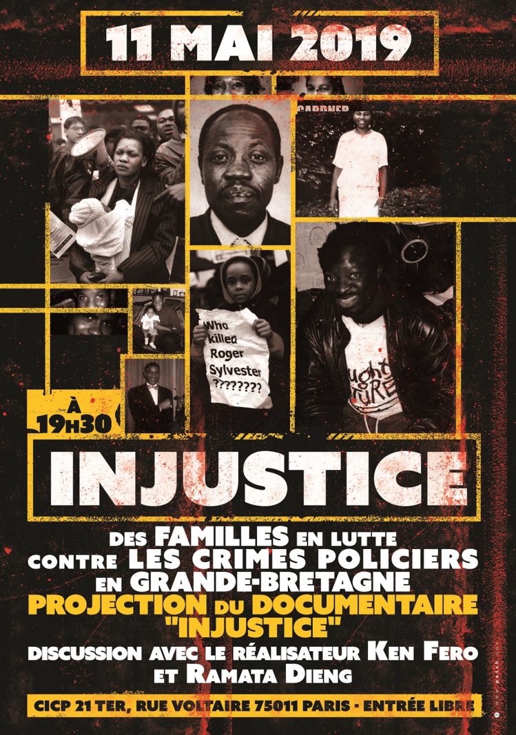 Projection du documentaire "Injustice" le 11 mai 2019 à Paris Projection du documentaire "Injustice" le 11 mai 2019 à Paris