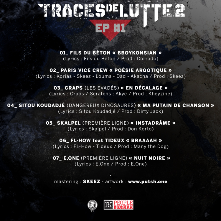"Traces de lutte 2 - EP #1" disponible en Digital le mardi 10 septembre 2019 "Traces de lutte 2 - EP #1" disponible en Digital le mardi 10 septembre 2019