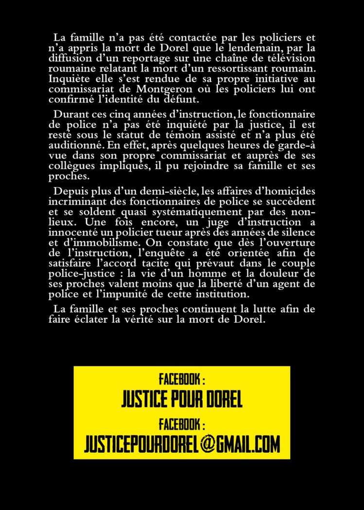 Vérité et Justice pour Dorel Vérité et Justice pour Dorel
