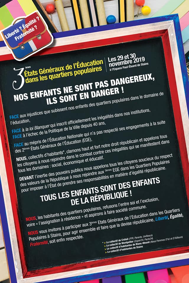 Emission "Frontline" du 22 novembre 2019 autour des 3èmes États Généraux de l'Éducation dans les quartiers populaires