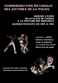 Commémoration nationale des victimes de la police le 24 mars 2012 à Paris