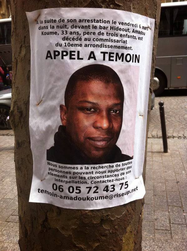 Marche pour Amadou Koumé le 10 octobre à Paris Marche pour Amadou Koumé le 10 octobre à Paris