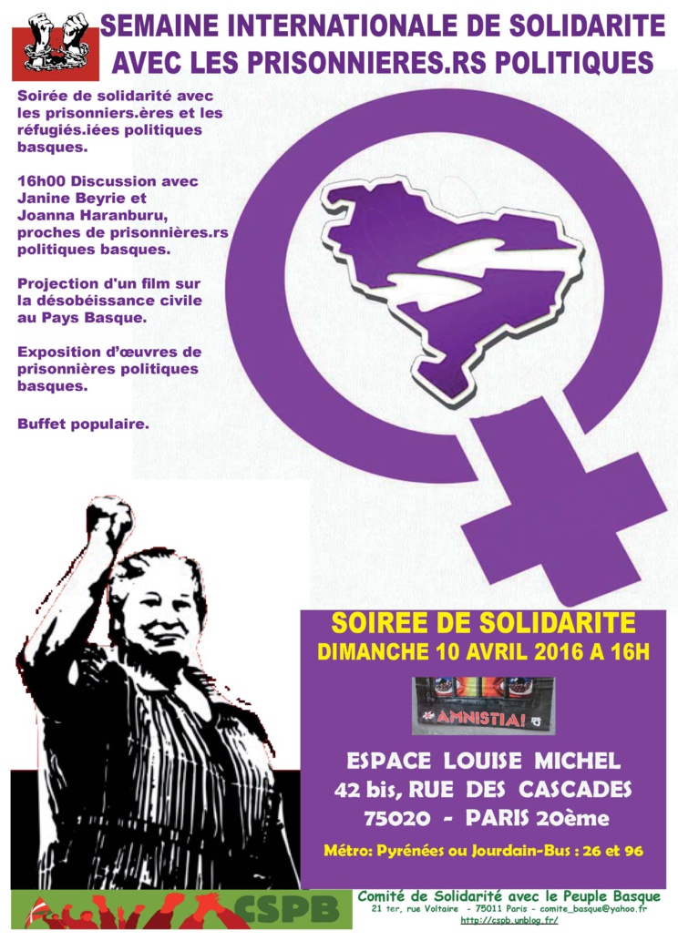 Semaine internationale de solidarité avec les prisonniers politiques du 9 au 17 avril 2016 Semaine internationale de solidarité avec les prisonniers politiques du 9 au 17 avril 2016