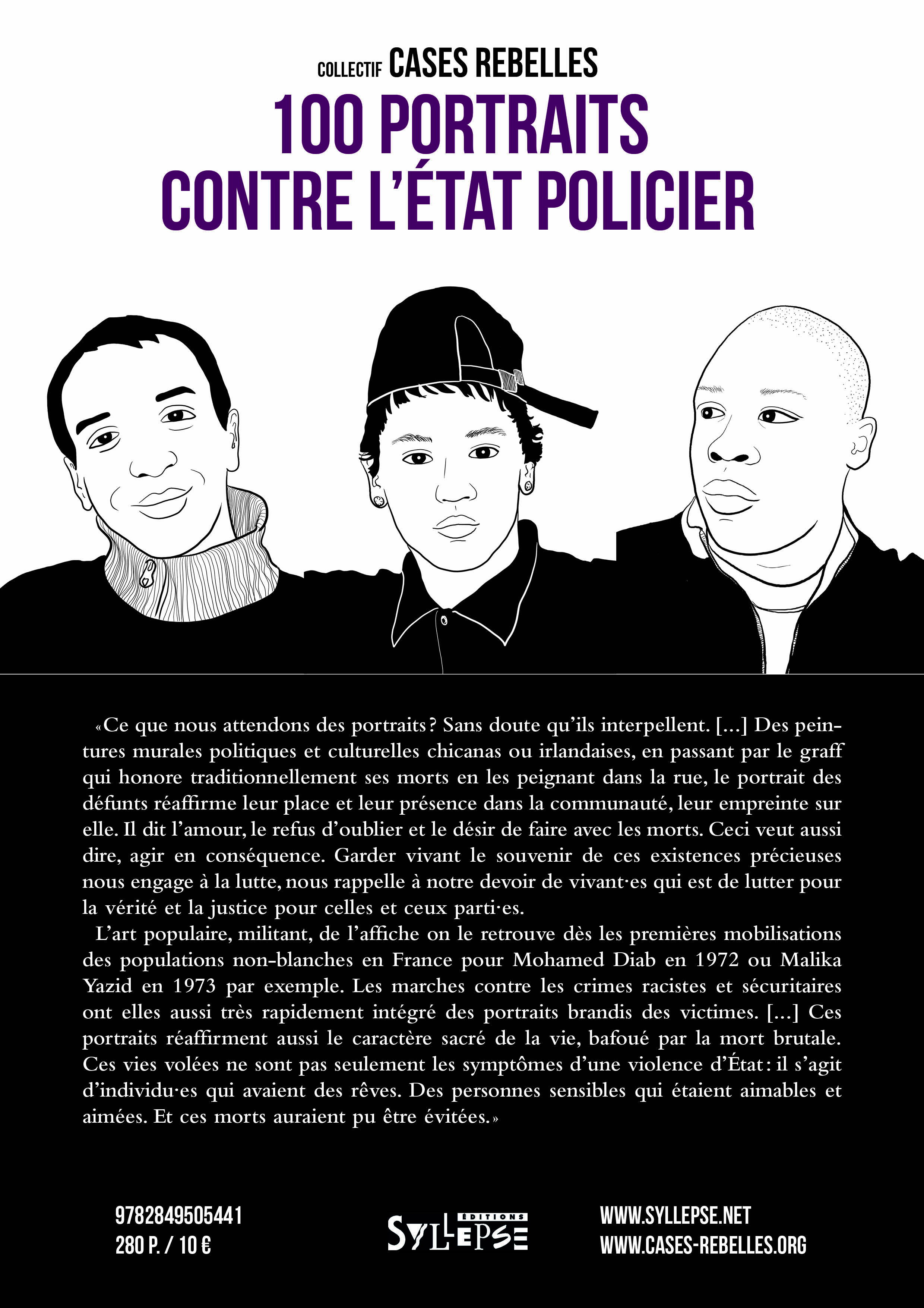 Sortie du livre "100 portraits contre l'état policier" du collectif Cases rebelles