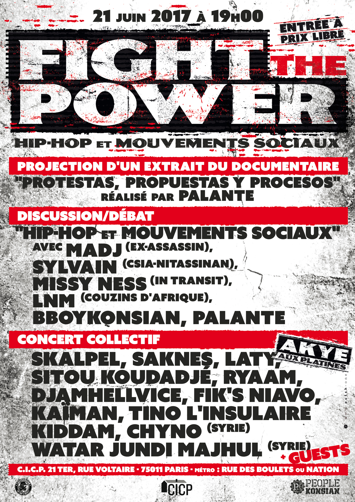 "Fight the power - Hip-Hop et mouvements sociaux" le 21 juin 2017 à Paris