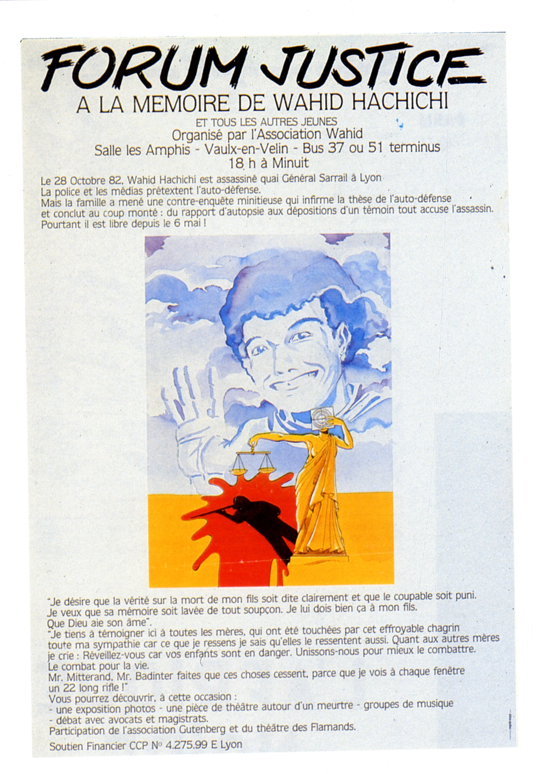 Emission "Frontline" du 13 octobre 2017 pour évoquer l'affaire Wahid Hachichi 35 ans après Emission "Frontline" du 13 octobre 2017 pour évoquer l'affaire Wahid Hachichi 35 ans après
