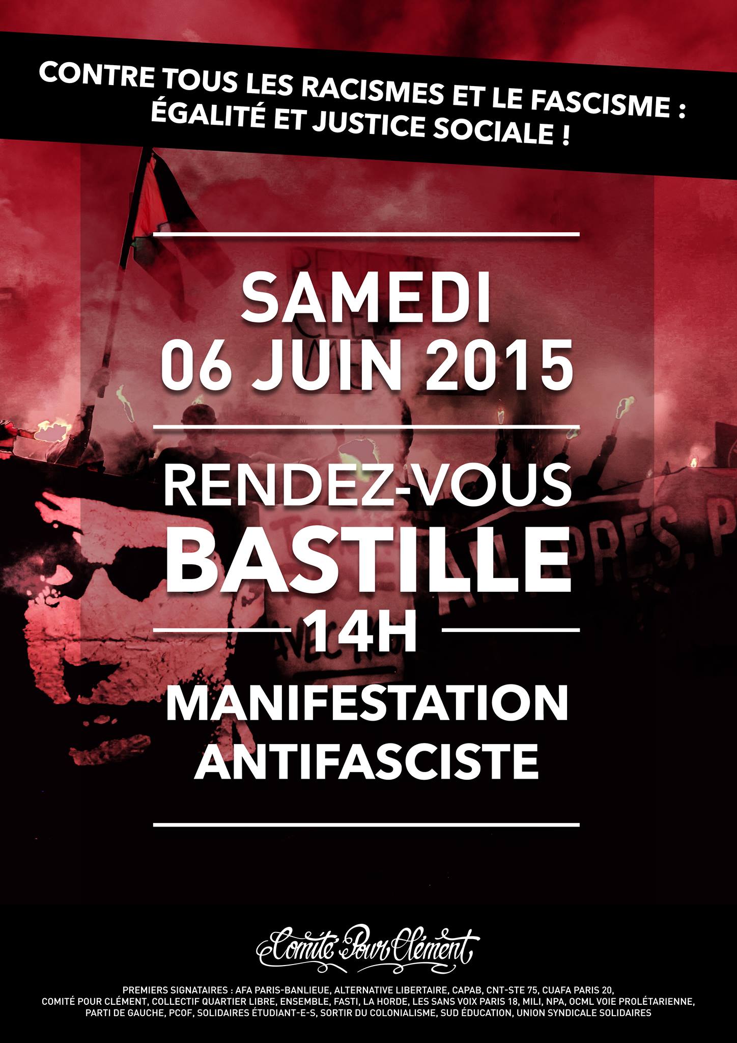 Manifestation antifasciste à Paris le samedi 06 juin 2015