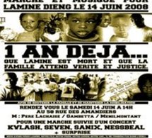 Marche et musique pour Lamine Dieng le 14 juin 2008