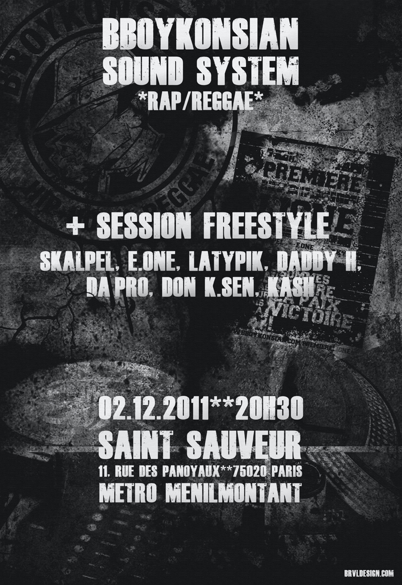 BBoyKonsian Sound System + Session Freestyle à Paris le 02 décembre 2011 BBoyKonsian Sound System + Session Freestyle à Paris le 02 décembre 2011