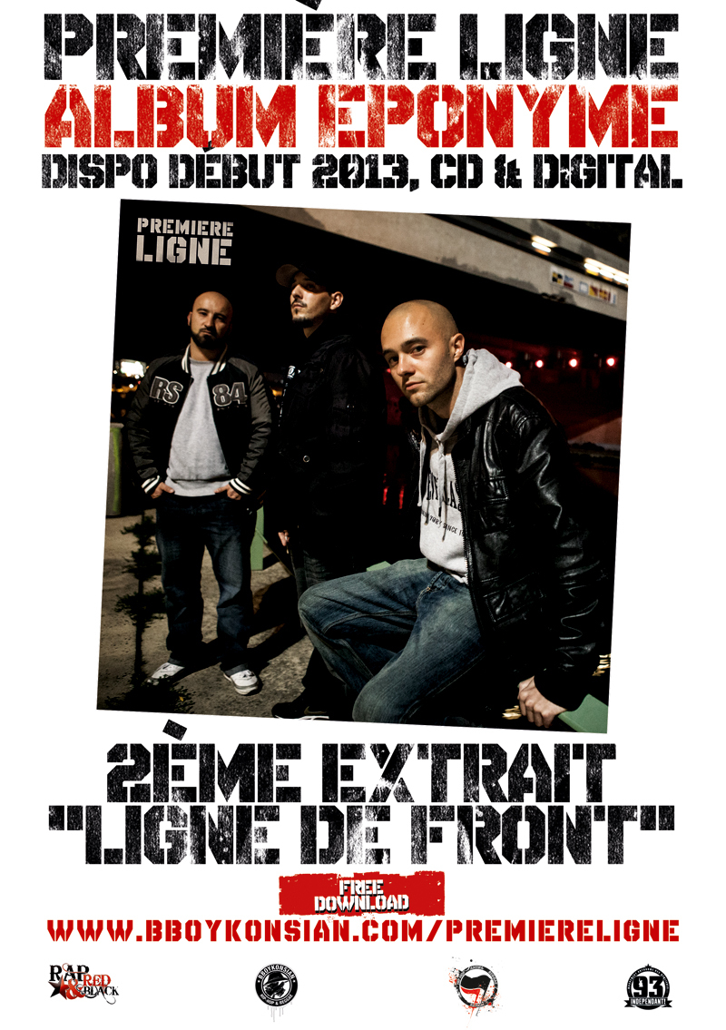 Flyer 'Ligne de front', 2ème extrait de l'album éponyme de Première Ligne Flyer 'Ligne de front', 2ème extrait de l'album éponyme de Première Ligne