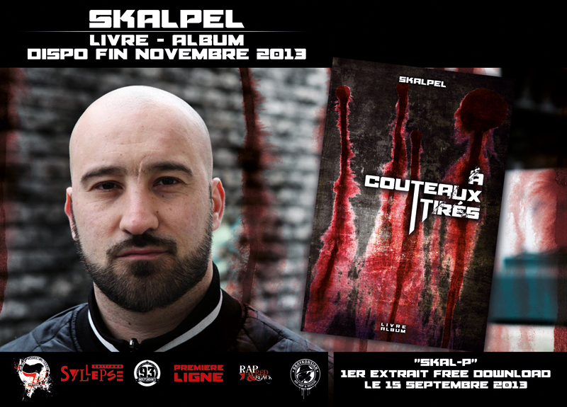 Flyer 'Skal-P', 1er extrait du livre-album 'A couteaux-tirés' de Skalpel