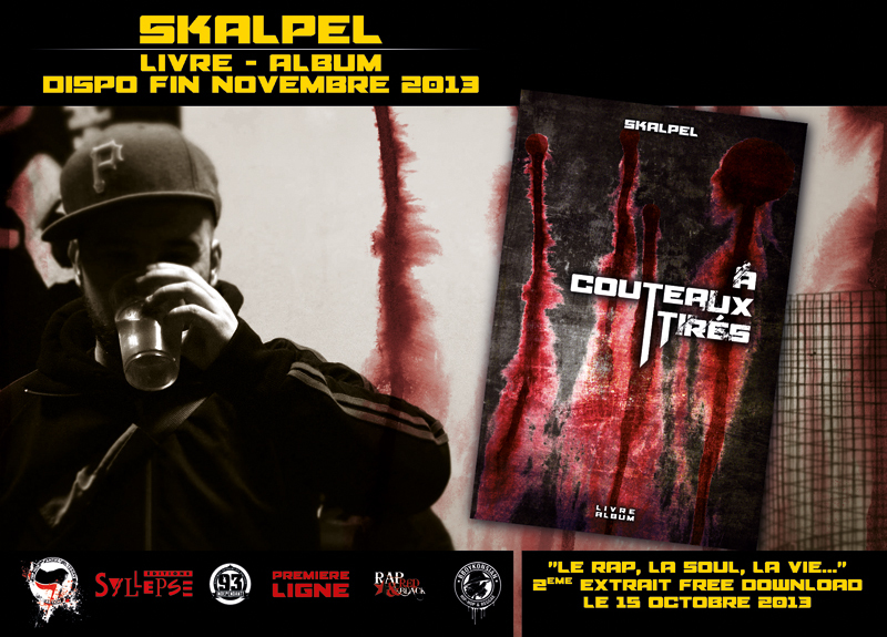 Flyer 'Le rap, la soul, la vie...', 2ème extrait du livre-album 'A couteaux-tirés' de Skalpel