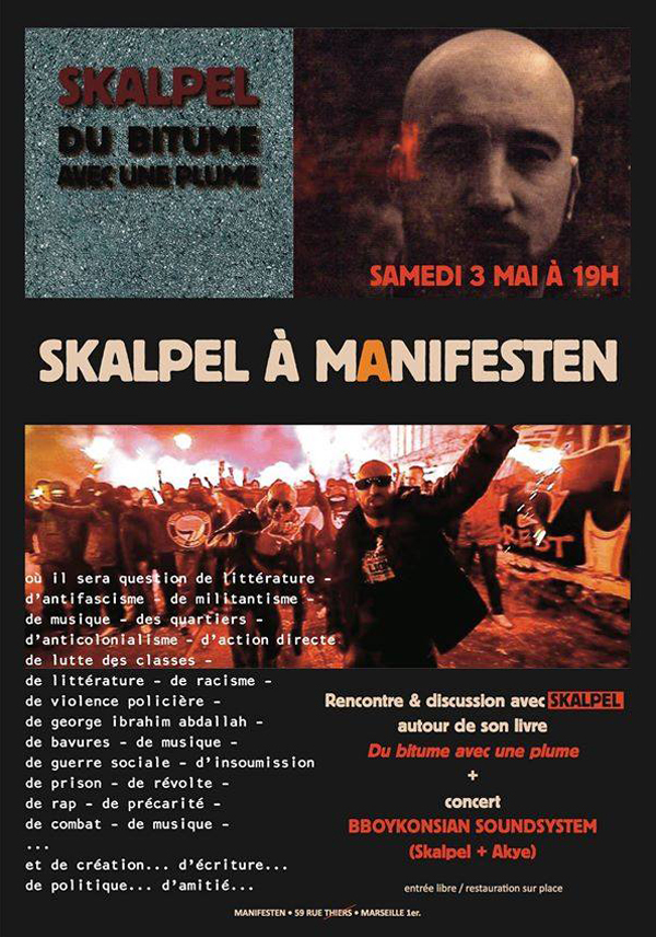Discussion autour du livre 'Du bitume avec une plume' + Concert et BBoyKonsian Sound System à Marseille le 03 mai 2014