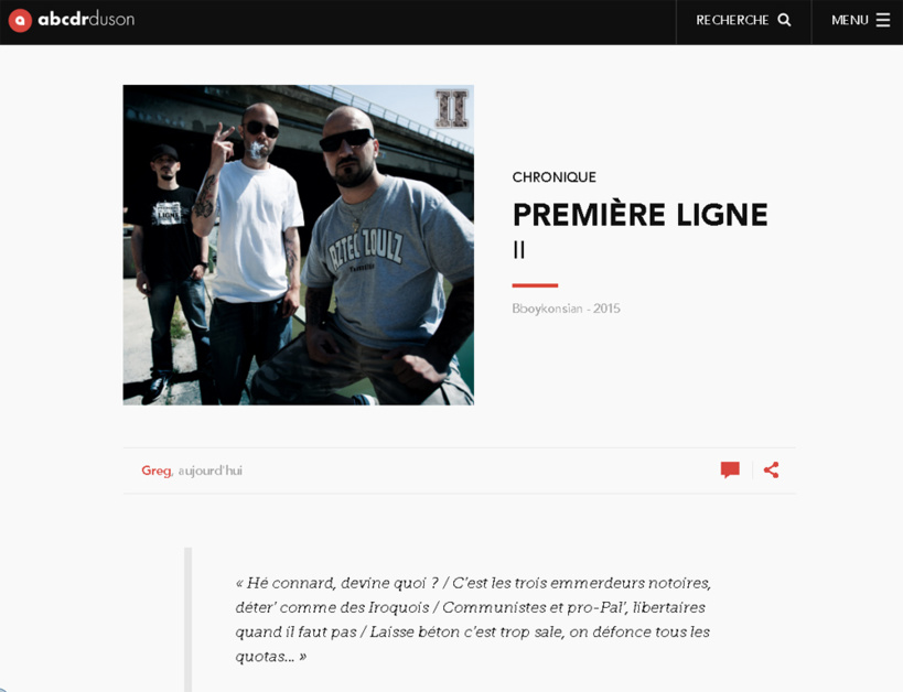 Chronique de l'album II - Abcdrduson (Juillet 2016)