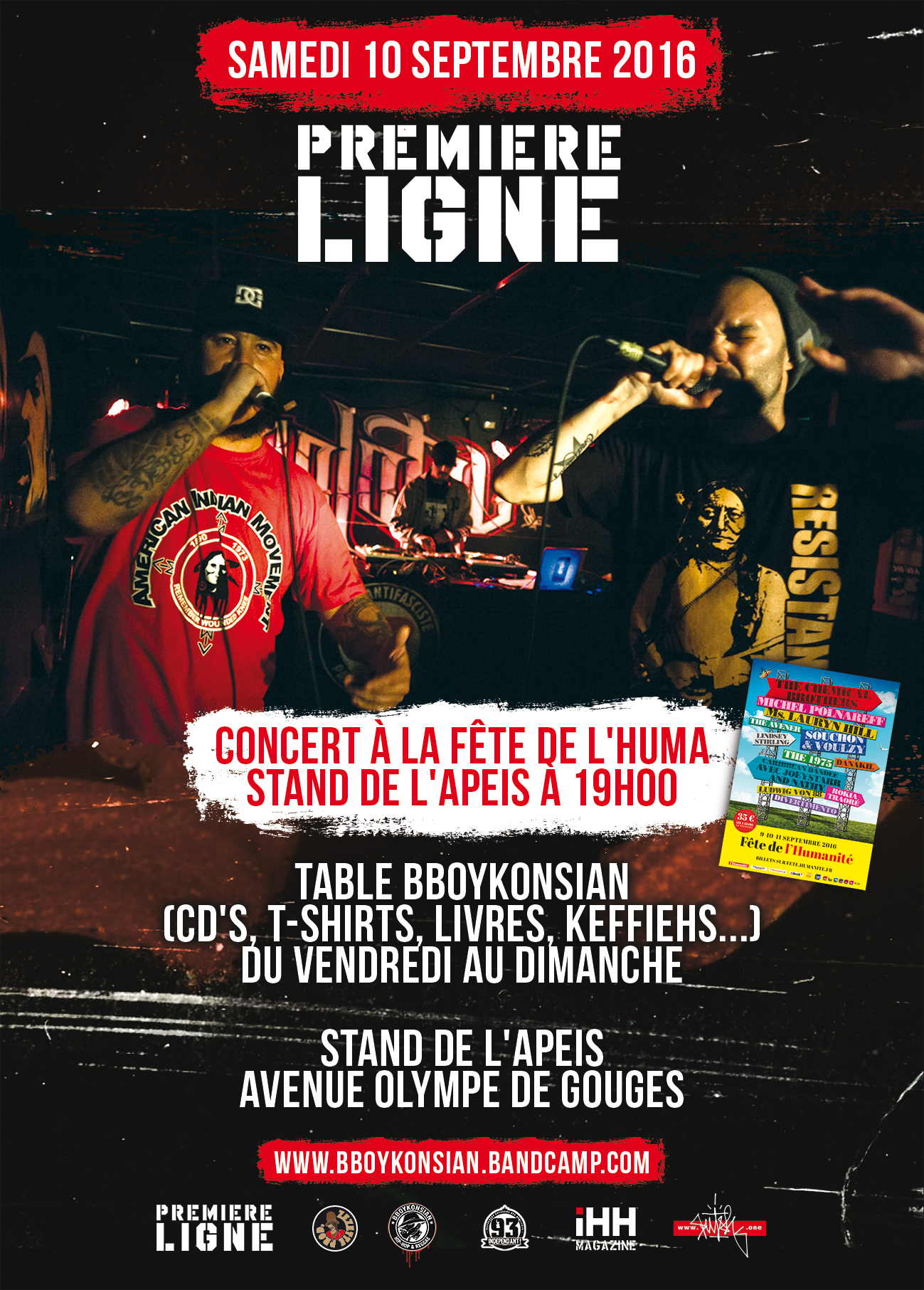 Concert à la Fête de l'Huma à La Courneuve le 10 septembre 2016