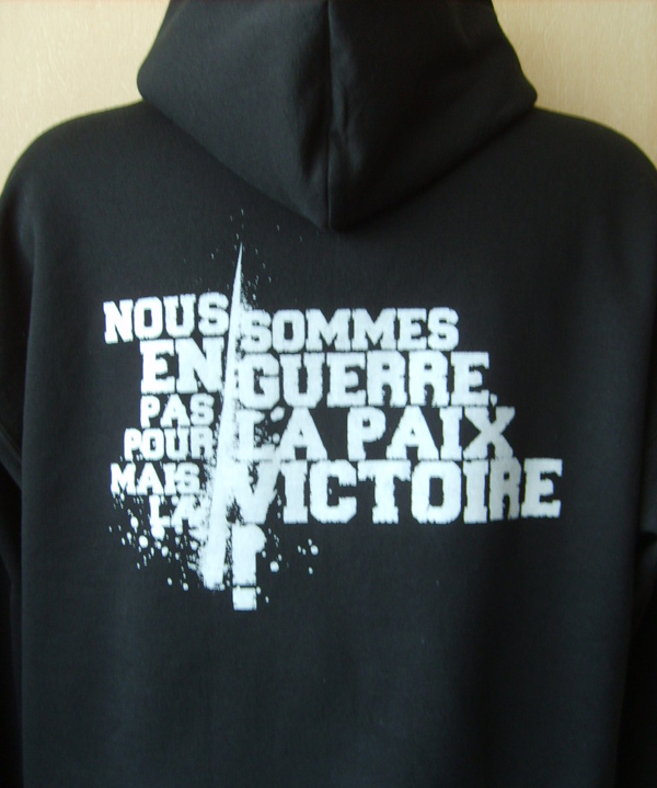 Sweat 'Première Ligne' Noir (Capuche)