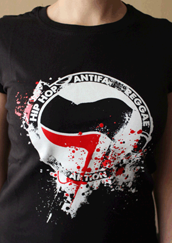 T-shirt 'Hip-Hop Reggae Antifa' Noir (Femme)
