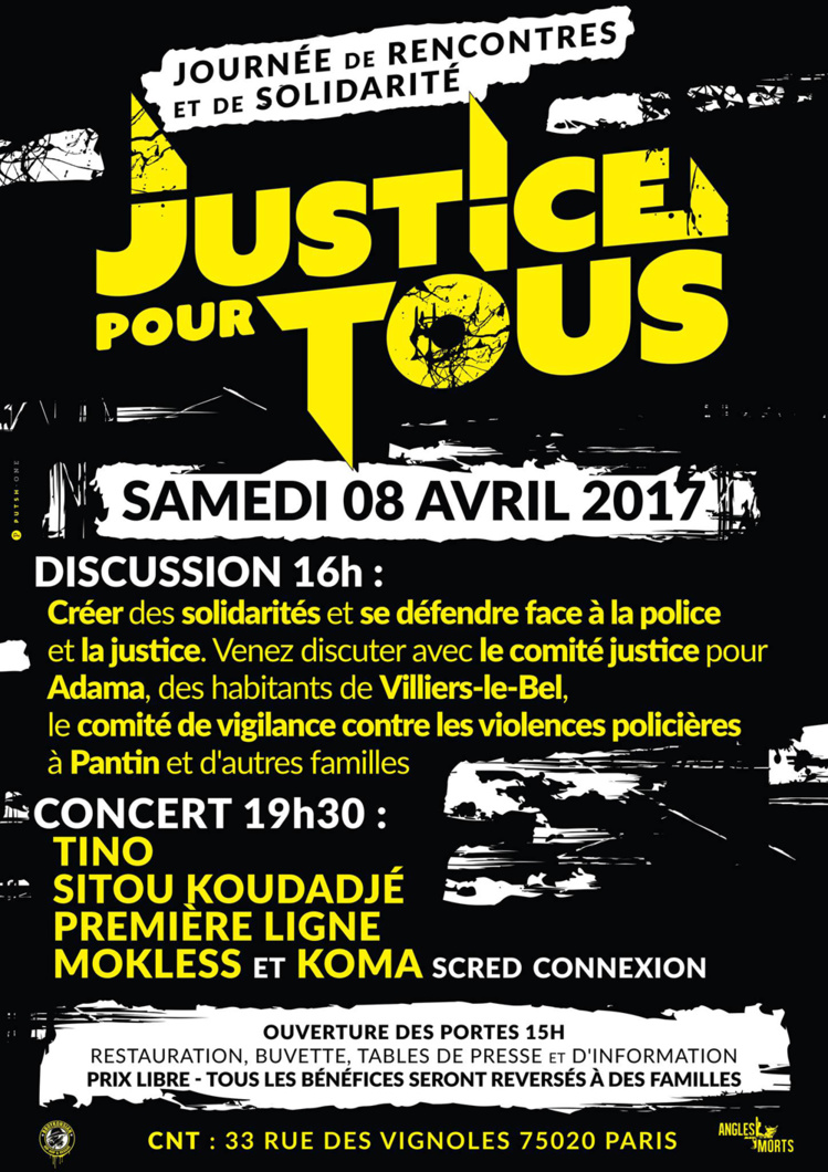 "Justice pour tous : Journée de rencontres et de solidarité" le 08 avril 2017 à Paris