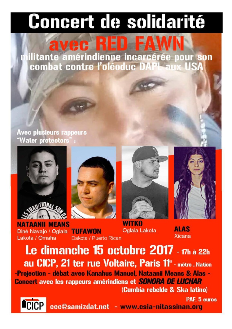 Tournée européenne "Decolonize America ! Water is Life Tour" en octobre et novembre 2017 Tournée européenne "Decolonize America ! Water is Life Tour" en octobre et novembre 2017