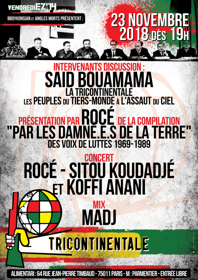 Soirée "VendrediEZ #14 : La Tricontinentale" le 23 novembre 2018 à Paris Soirée "VendrediEZ #14 : La Tricontinentale" le 23 novembre 2018 à Paris