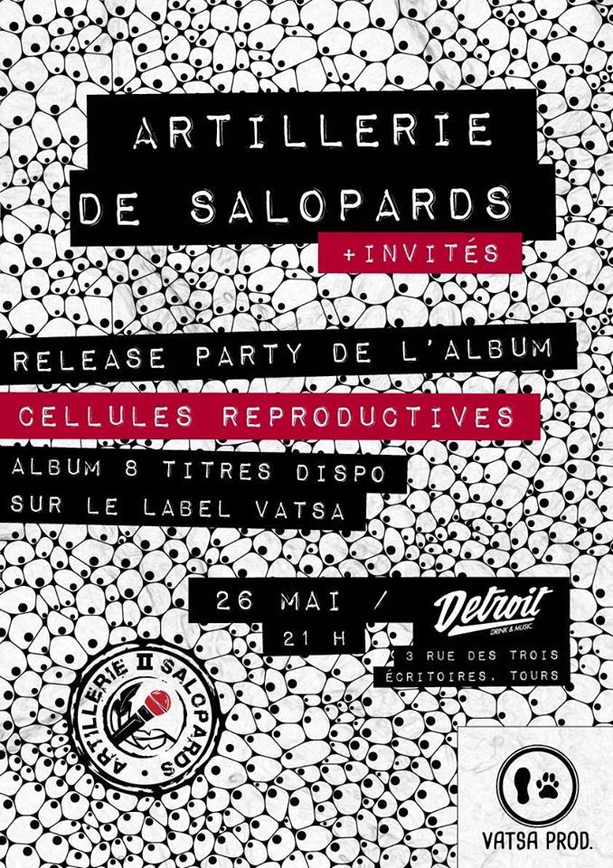 Premier album d'Artillerie de Salopards "Cellules reproductives" disponible le 26 mai 2017
